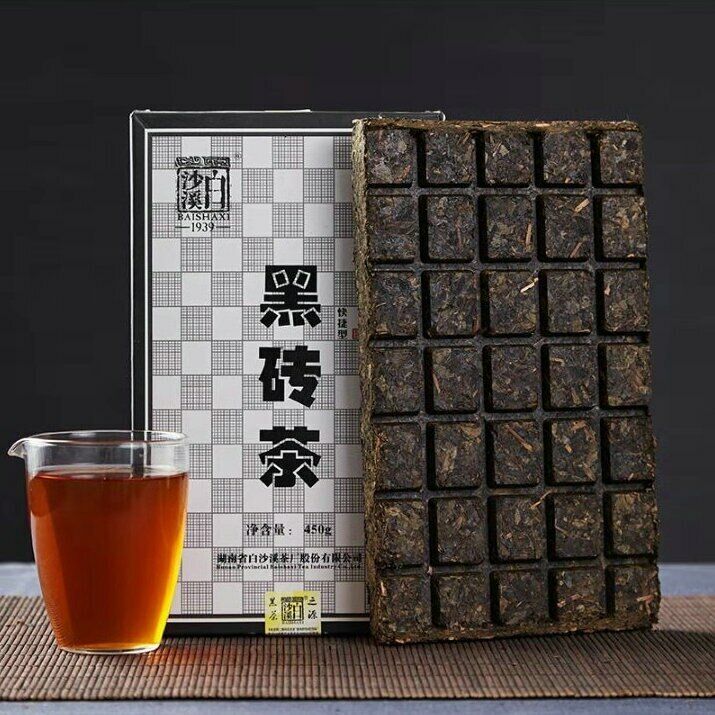 HelloYoung HE ZHUANG CHA China Anhua Baishaxi Instant Dark Tea Shortcut Brick Tea 450g Main image