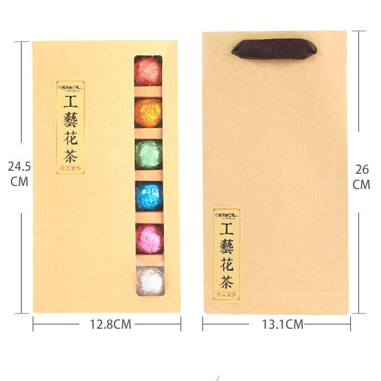 HelloYoung 18pcs Handmade Blooming Flower Tea Blooming Tea Flowers Balls Green Tea Gift Box