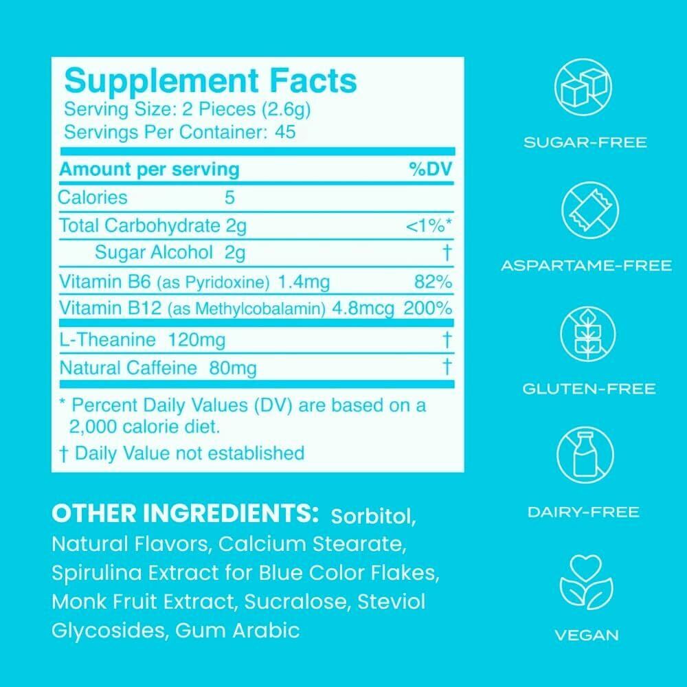 Neuro Mints Nootropic Energy Caffeine Mints | 40mg Caffeine + 60mg L-theanine +
