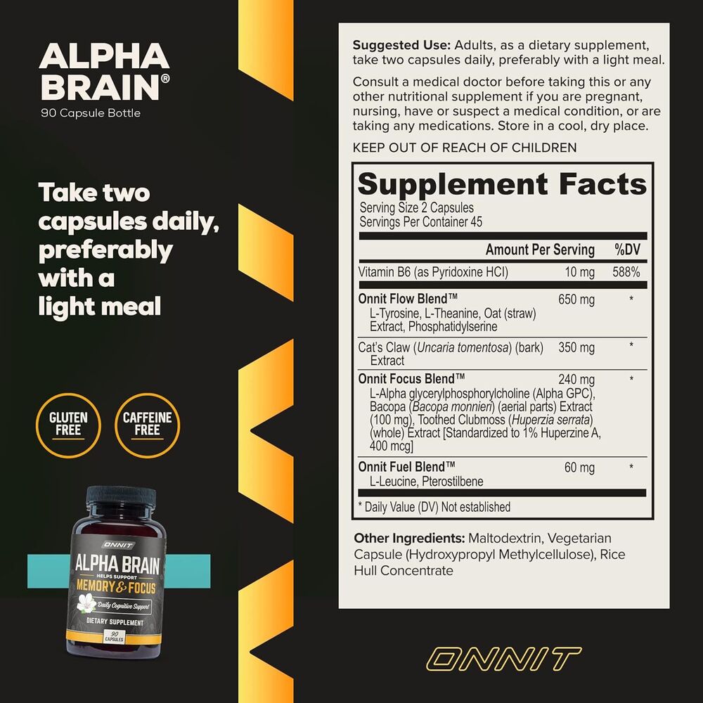 Onnit Alpha Brain Memory & Focus 60 Capsules, Exp 2026, Fast Shipping