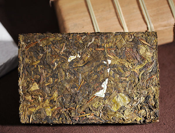 HelloYoung Pu Zi Wei Mengku Ba Nuo Old Leaves Old Tree Huang Pian Pu Er Raw Tea Brick 500g