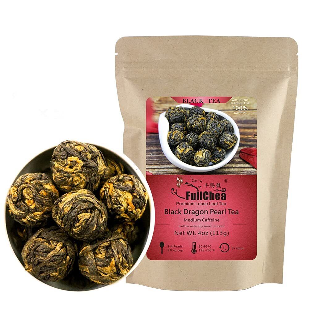 HelloYoung TeaFullChea Black Dragon Pearl Tea - Special Yunnan Black Tea 113g
