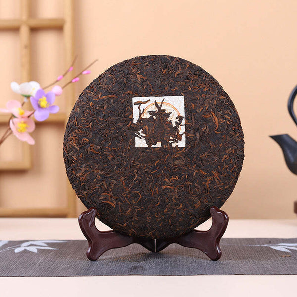 357g Pu'er Ripe Tea Menghai Golden Buds Cooked Pu-erh Tea Cake Yunnan Puerh Tea