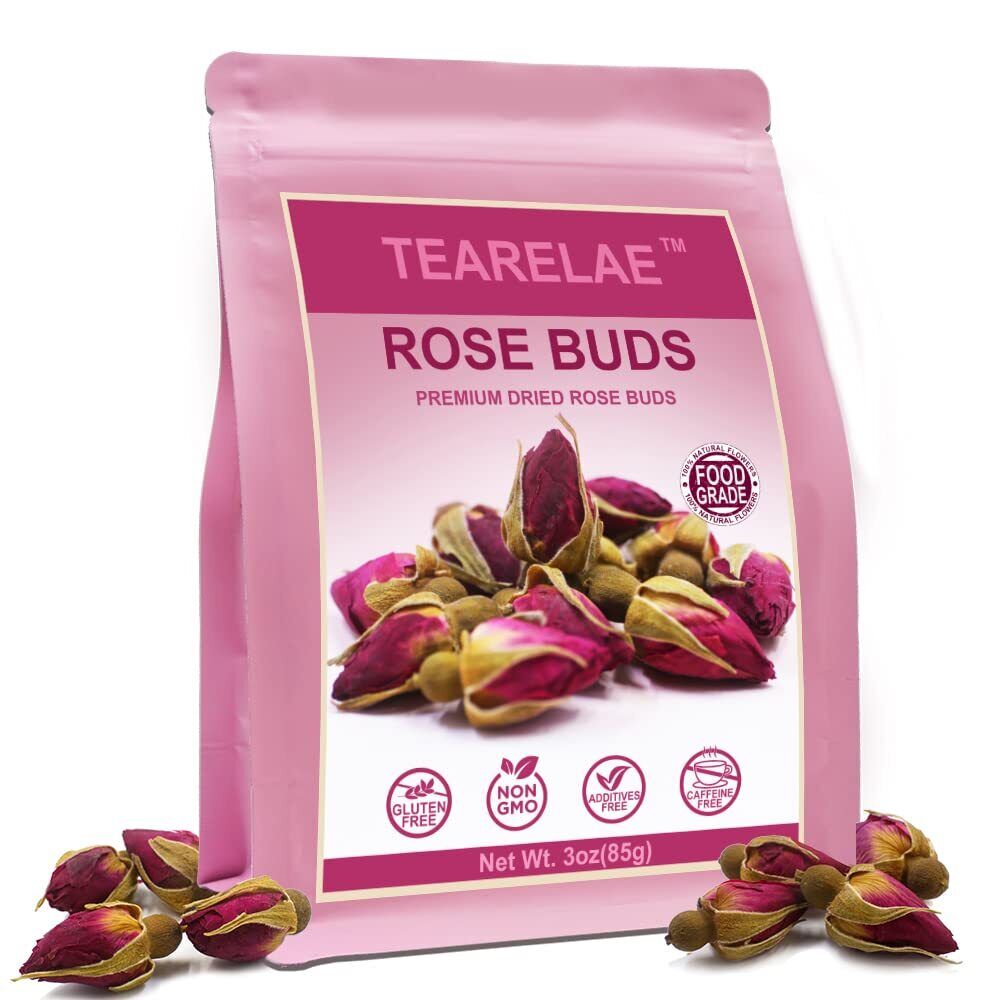 HelloYoung TEARELAE Dried Rose Buds - 100% Natural Dried Roses Edible Flowers 3oz/85g