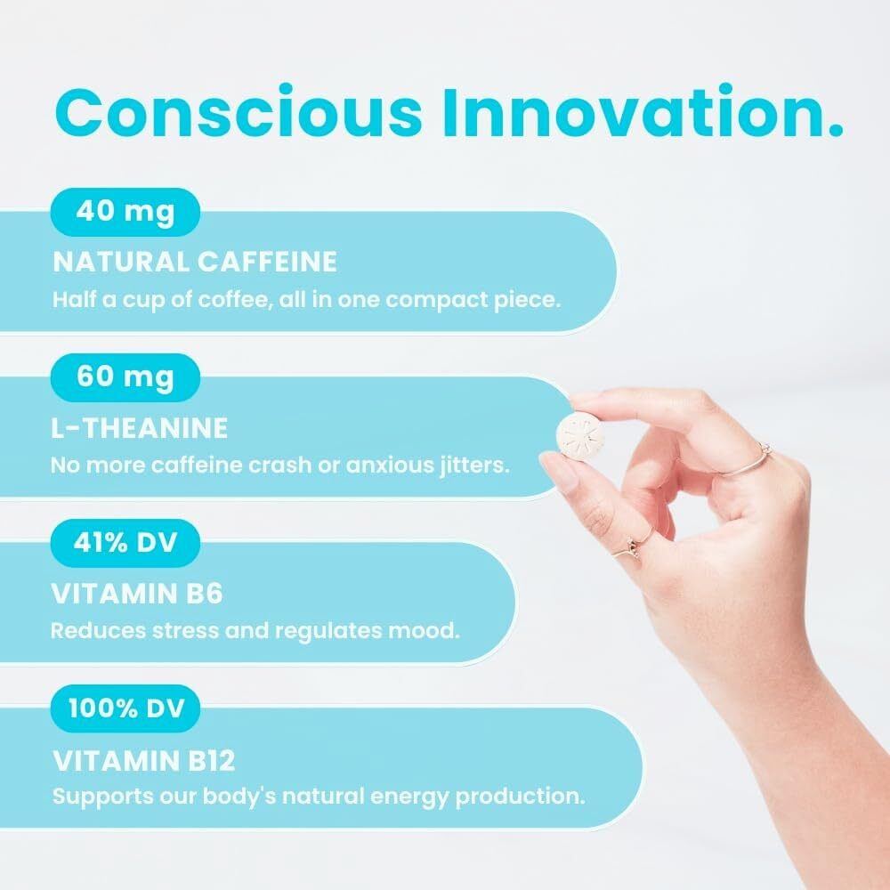 Neuro Mints Nootropic Energy Caffeine Mints | 40mg Caffeine + 60mg L-theanine +