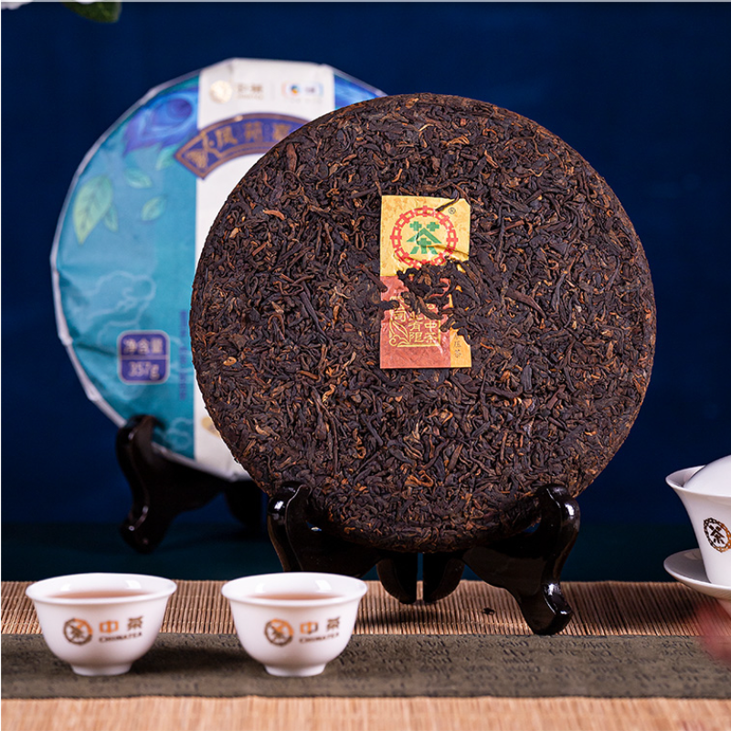 357g Yunnan Puerh Ripe Tea Cake Pu-erh Cooked Tea Glutinous Rice Pu'er Black Tea Secondary image