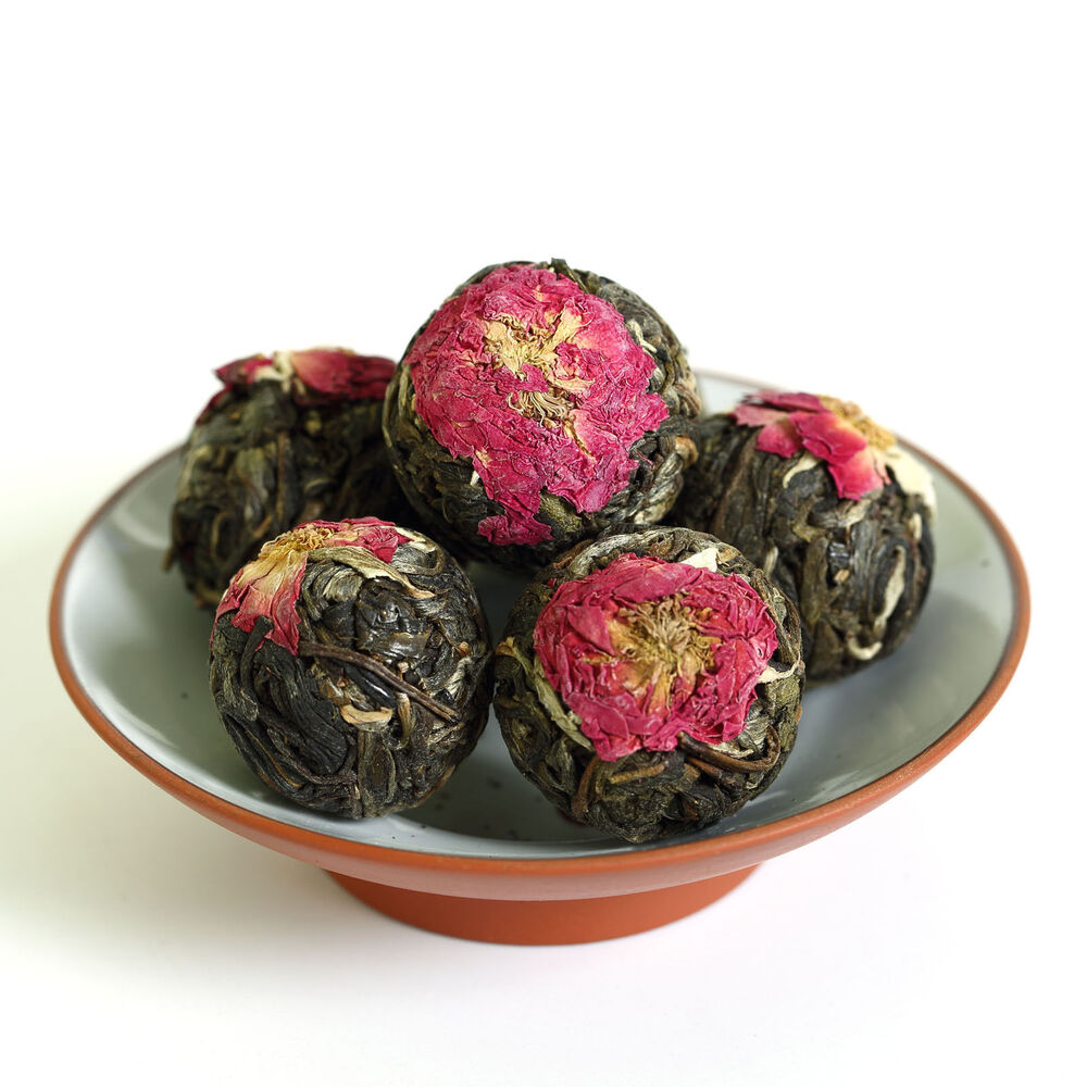 HelloYoung HELLOYOUNG 100g Red Rose Flower Yunnan Bulang puer Pu'er Puerh Tea Raw Ball