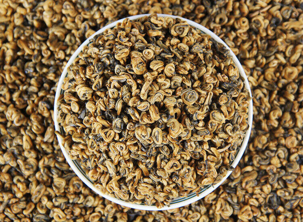 HelloYoung TeaPremium Golden Snail Dian Hong Jin Luo Handmade Pure Bud China Yunnan Black Tea