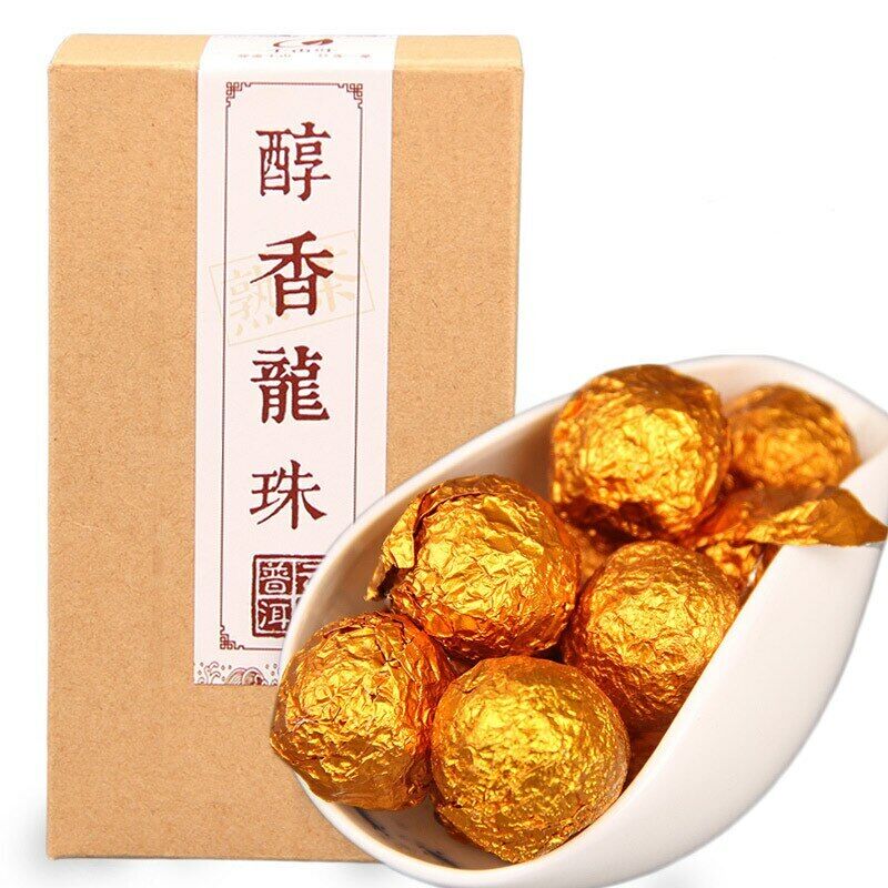 HelloYoung Yunnan Mellow Ripe Puer Tea Hand Made Dragon Pearl Shu Puer Tea 170g