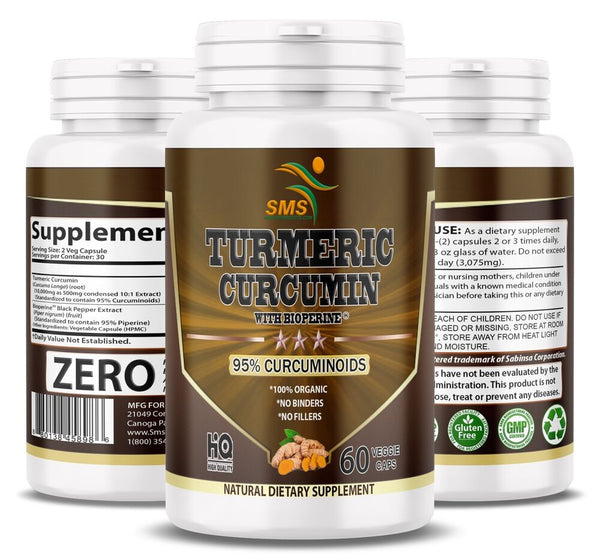Turmeric Curcumin Potency 95% BioPerine Black Pepper Extract Bone & Joint Health