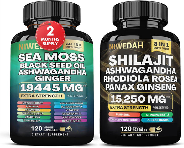 Sea Moos Bundle Black Seed Multivitamin für Shilajit Power Combo USA