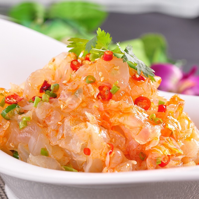 Chinese Snack Instant Food Jellyfish 即食海蜇皮凉拌冷菜带调料包 海蜇150g*3bags seafood flavor Secondary image