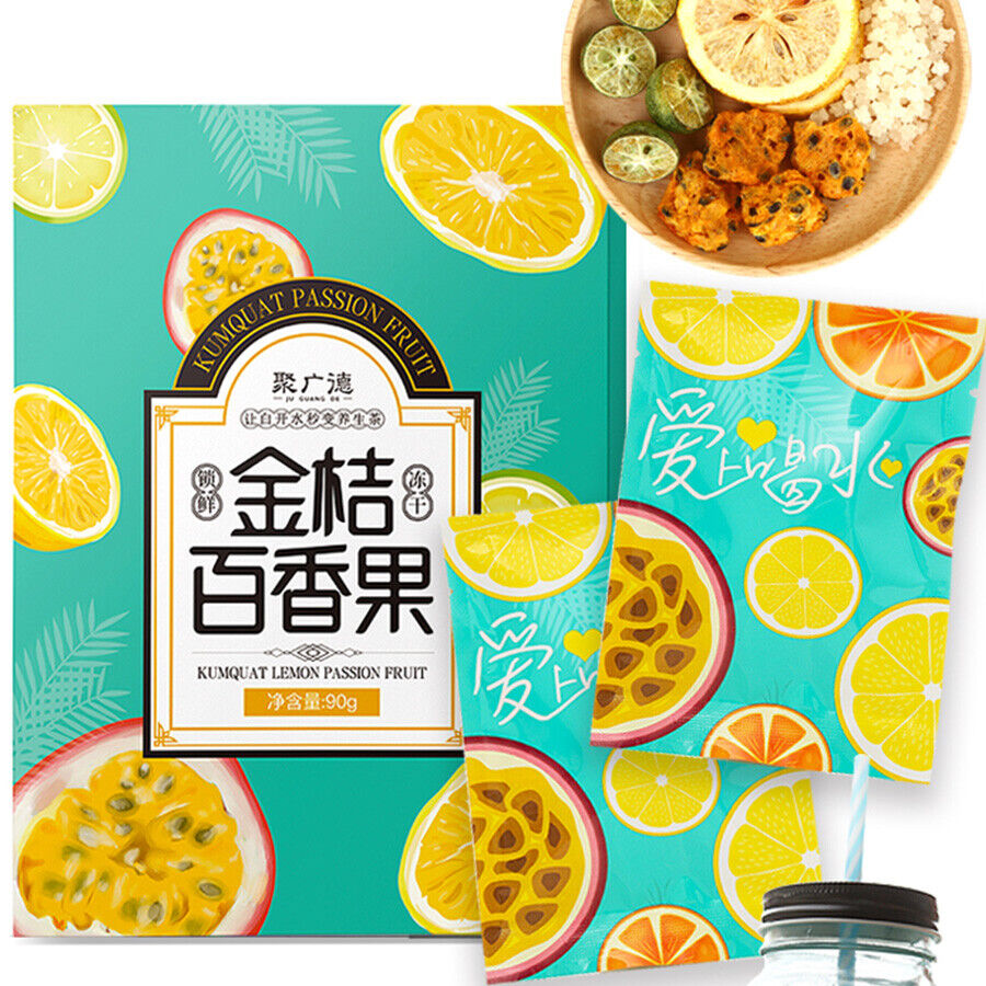 HelloYoung 5pcs Chinese Dried Fruit Tea Teabags with Kumquat Passion Fruits Lemon Tea Bag