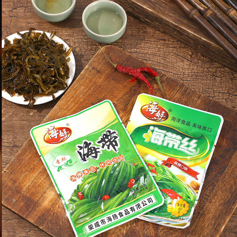 60g*5bags instant spicy kelp shreds pickles Seafood snacks Food 麻辣海带丝