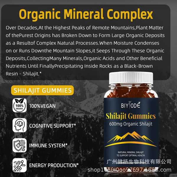 Pure Himalayan Shilajit, 60 gummies, natural fulvic acid