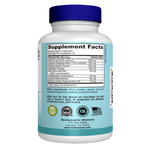 15 Day Cleanse Gut and Colon Support Gut Cleanse Capsules Non-GMO 30 Capsules