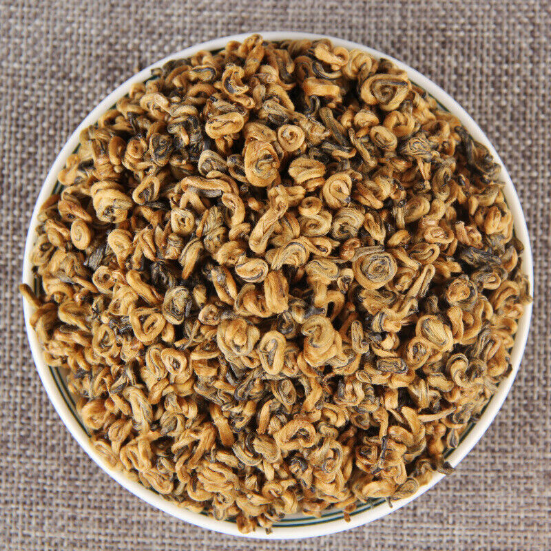 HelloYoung TeaPremium Golden Snail Dian Hong Jin Luo Handmade Pure Bud China Yunnan Black Tea Main image