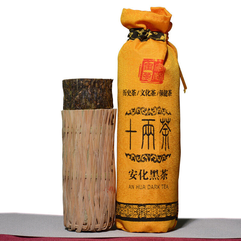 HelloYoung Anhua Shi Liang Tea Ten Tael Hua Juan Dark Tea Hei Cha In Bamboo Basket 362.5g Main image