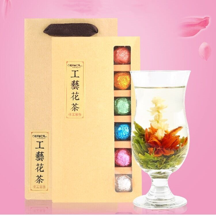 Blooming Tea Flowers Balls Green Tea Gift Box 18pcs Handmade Blooming Flower Tea