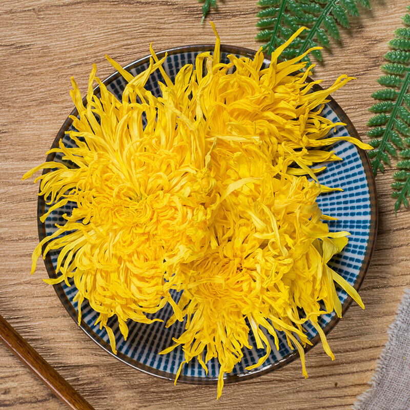 HelloYoung 20pcs-100pcs Yellow Chrysanthemum Tea Big Blooming Flower Dry Herbal Health Tea