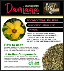 50g Damiana Leaf Dried Cut Turnera Diffusa 100% Pure Damiana Herb
