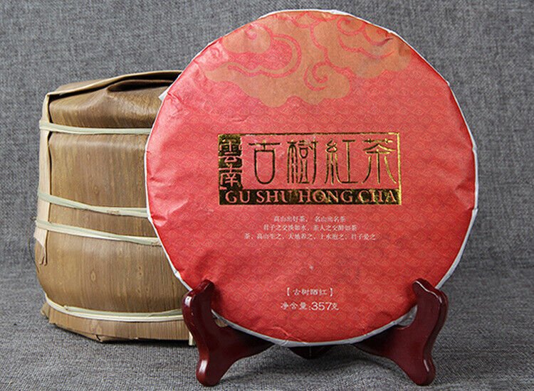 HelloYoung TeaYunnan Old Tree Black Chinese Tea Dianhong Feng Qing Red Black Tea Cake 357g