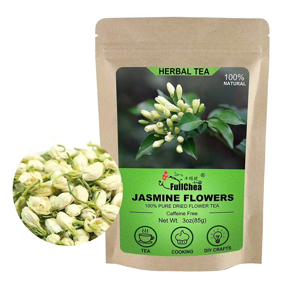 HelloYoung FullChea Dried Jasmine Flowers, 3oz/85g - Premium Edible Flowers Whole Buds Main image