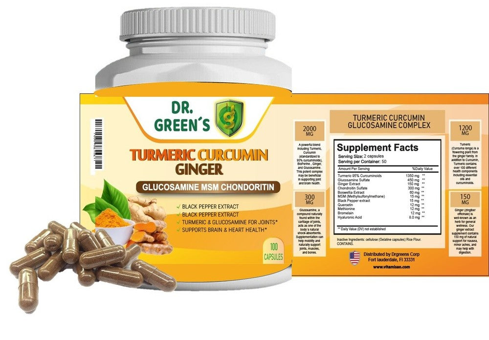 Turmeric Curcumin with Ginger and Bio pepper 2600mg Triple Strength 120 Capsules