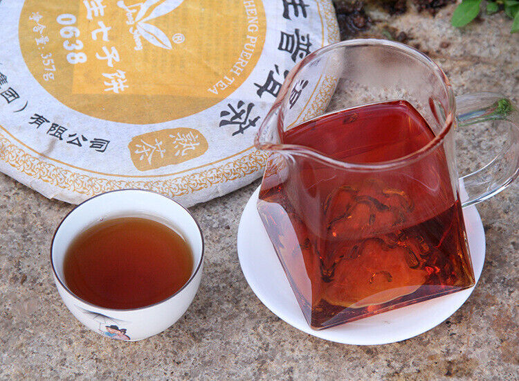HelloYoung Chen Xiang Jujube Fragrant Yunnan Longsheng Puerh Tea 0638 Ripe Puer 357g