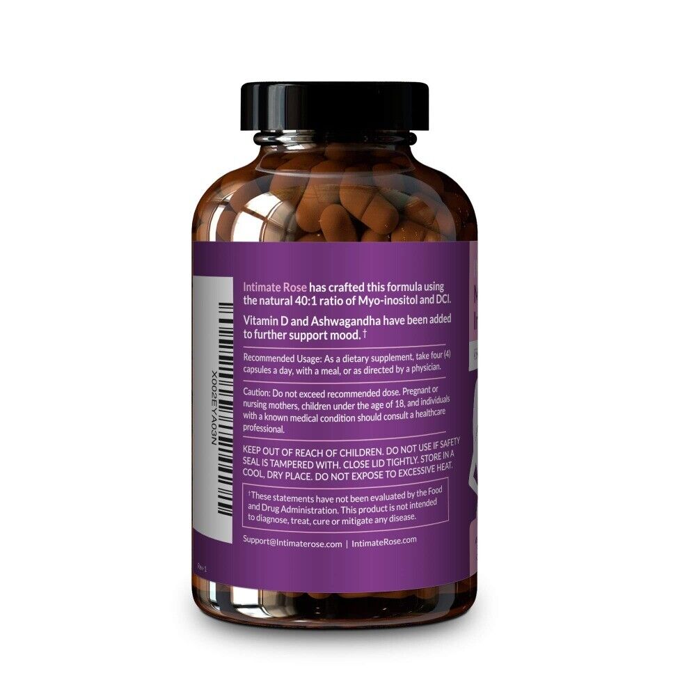 Myo-Inositol Supplement for PCOS with Ashwagandha and Vitamin D - 120 Capsules