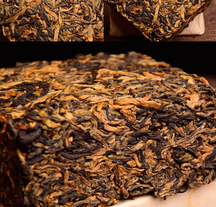 HelloYoung Tea400 Years Ancient Tree Golden Buds Dian Hong Yunnan Black Tea Brick Red Tea 250g