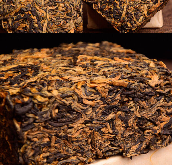 HelloYoung Tea400 Years Ancient Tree Golden Buds Dian Hong Yunnan Black Tea Brick Red Tea 250g