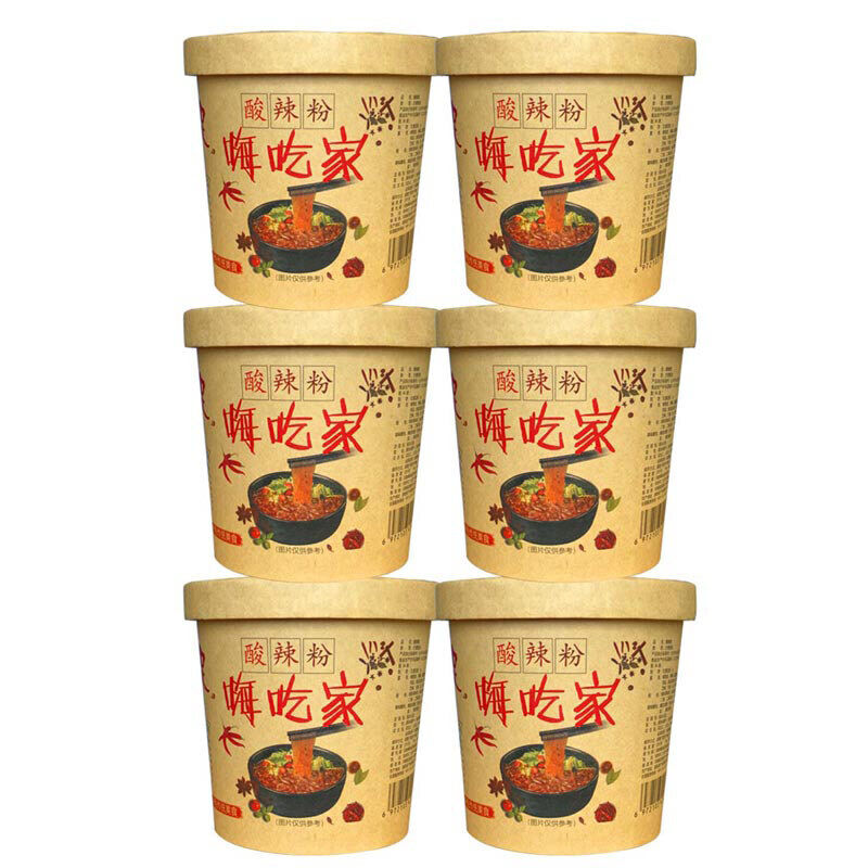 6 Boxes Haichijia Hot and Sour Instant Rice Noodles 嗨吃家酸辣粉6桶装