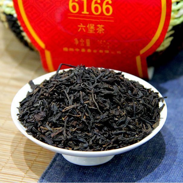 HelloYoung CHINA TEA 6166 Aged Wuzhou Dark Tea Liu Pao Hei Cha Liu Bao Black In Basket 250g
