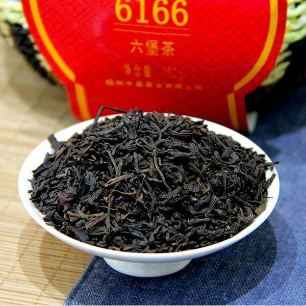 HelloYoung CHINA TEA 6166 Aged Wuzhou Dark Tea Liu Pao Hei Cha Liu Bao Black In Basket 250g