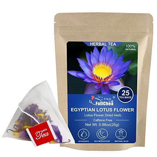 HelloYoung FullChea - Egyptian Lotus Flower Tea Bags, 25 Teabags, 1g/bag - Herbal Tea Main image