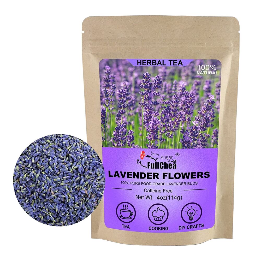 HelloYoung FullChea Dried Lavender Buds Flowers - 4oz/114g - Premium Food Grade Main image