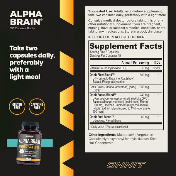 Alpha Brain Memory & Focus - 120 Capsules, Exp. 2026