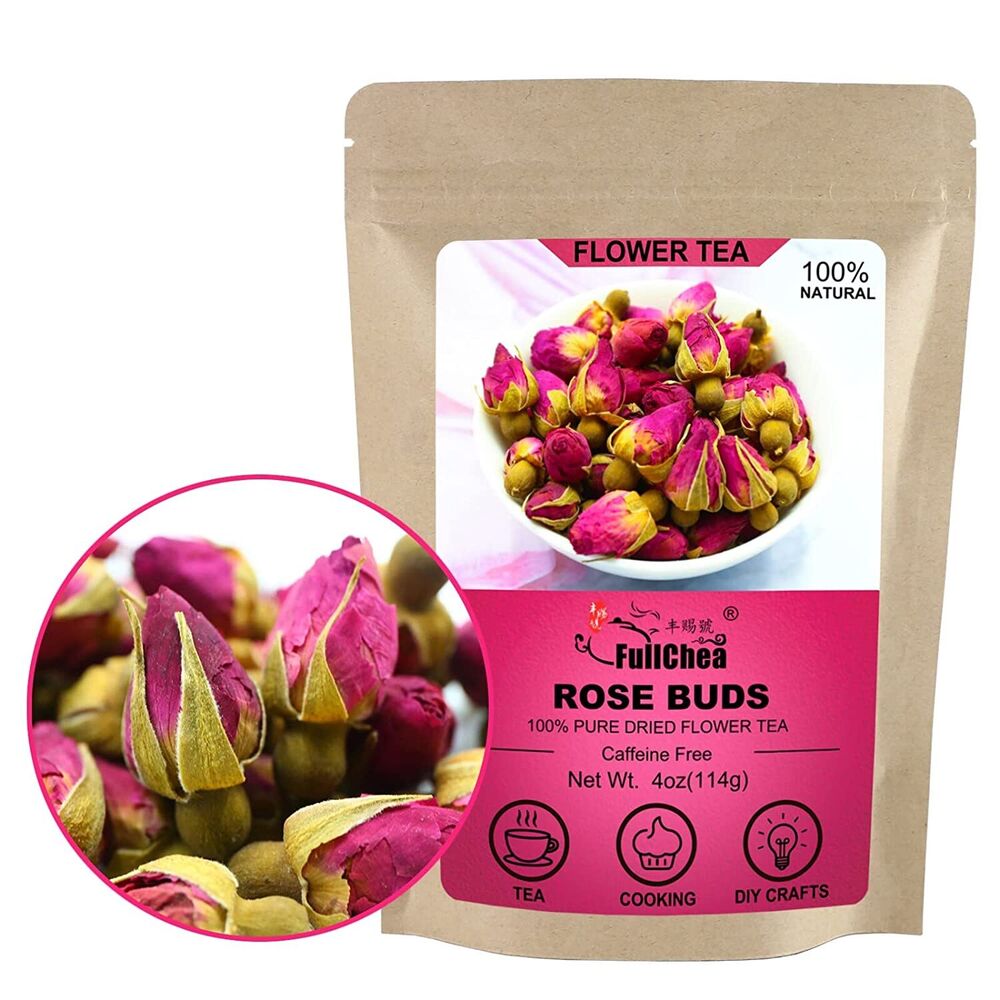 HelloYoung 2023 FullChea Dried Rose Buds 114g Premium Food-grade Rosebuds Dried Flowers