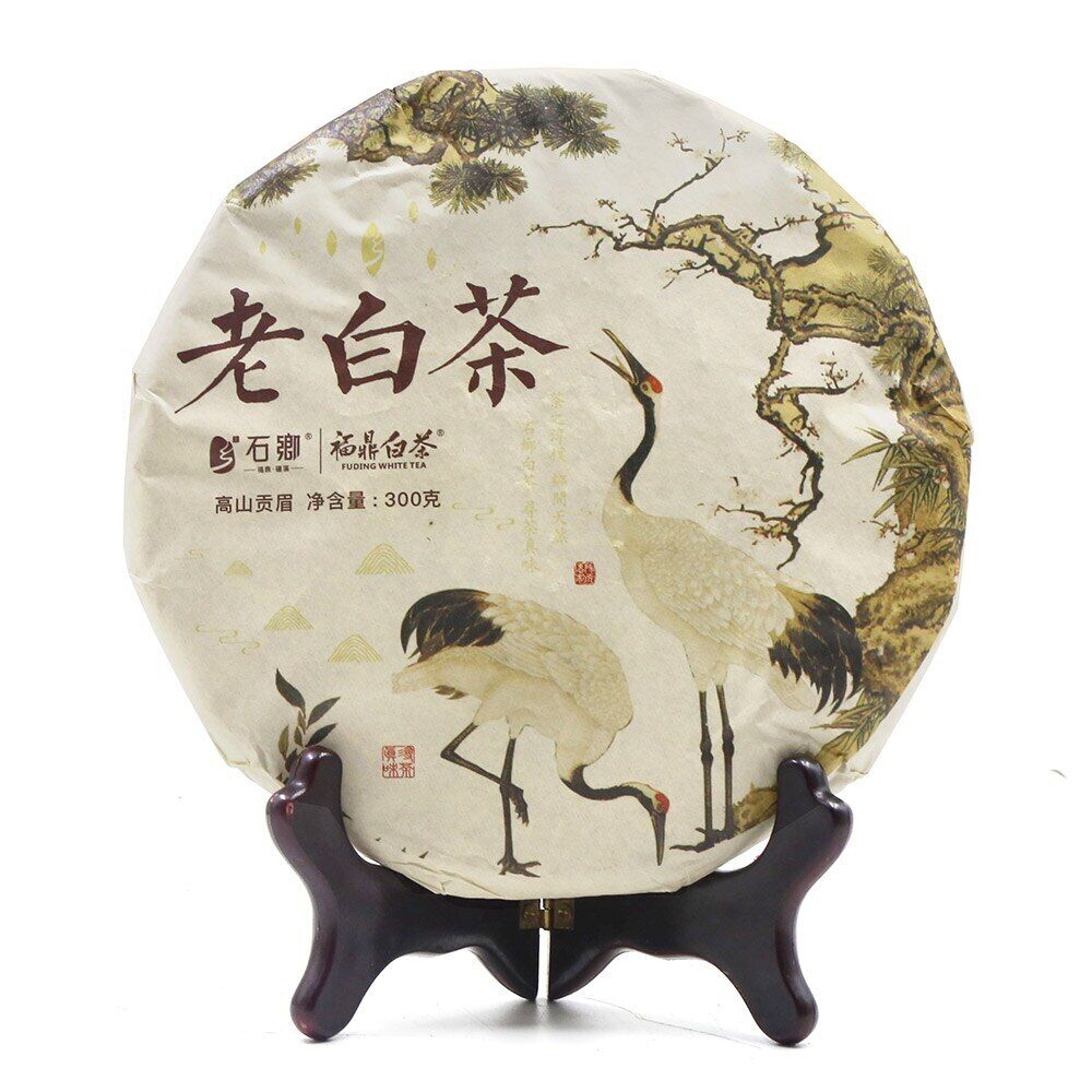 HelloYoung Fujian White Tea ShuangHe Old Bai Cha Tea Cake 300g Main image