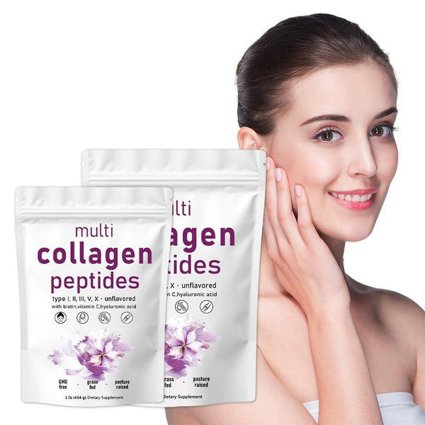 Multi Collagen Peptides Powder Hydrolyzed Protein Peptides (Type I,II,III,V,X)
