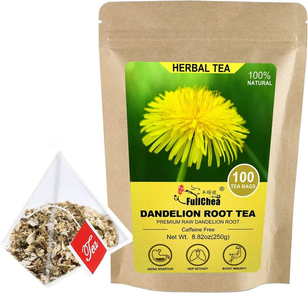 HelloYoung FullChea - Dandelion Root Tea Bags, 100 Teabags, 2.5g/bag