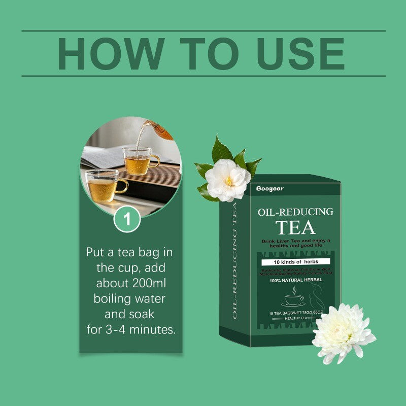 Oil Cleansing Tea for Liver Oil-Reducing Tea-10 Herbal with Excellent Formula