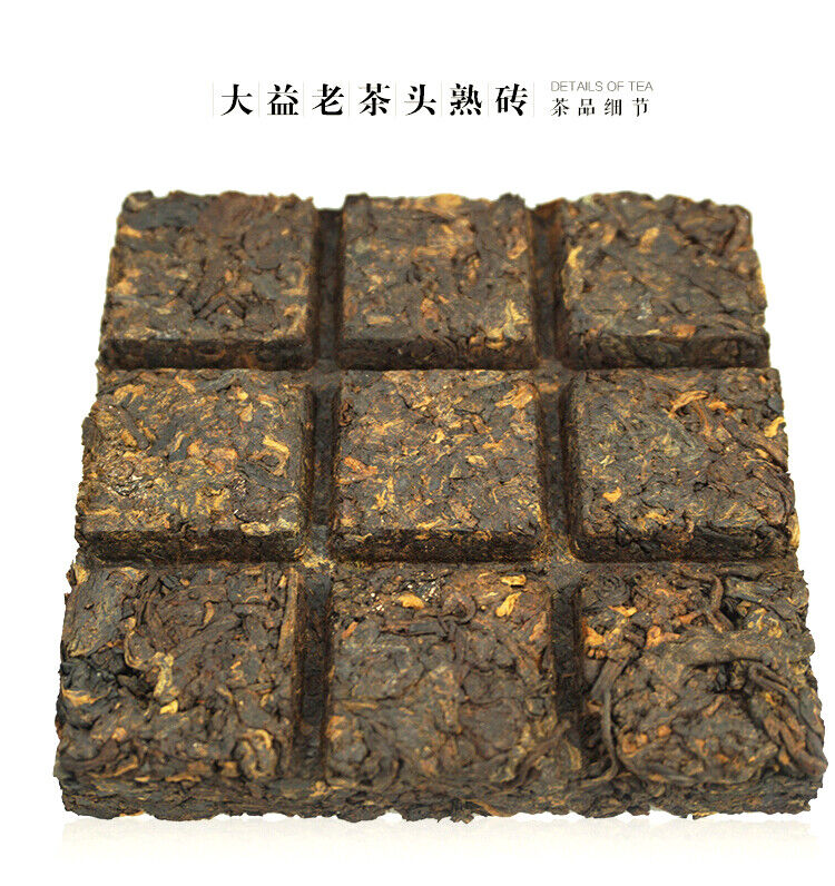 HelloYoung TAETEA Lao Cha Tou * Menghai Dayi Pu-erh Brick Ripe Puer Tea Brick 100g