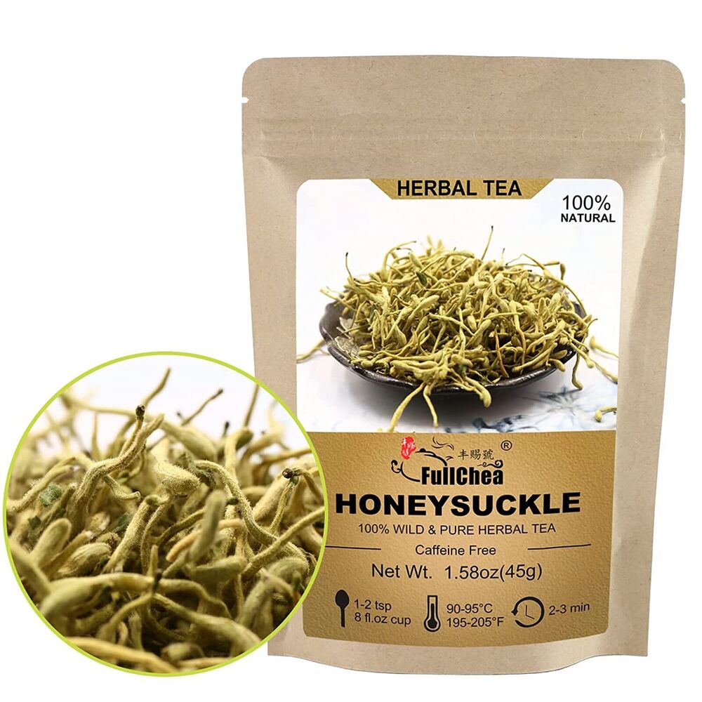 HelloYoung 2023 FullChea Natural Dried Honeysuckle - Jin Yin Hua Honeysuckle Tea 1.58oz/45g