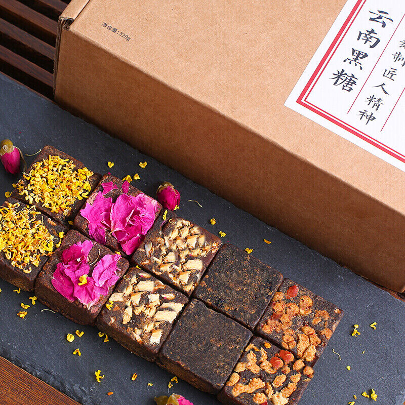 HelloYoung Yunnan Handmade Old Brown Sugar Rose Osmanthus, Red Dates, Ginger Mixed 320g