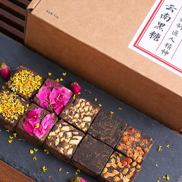 HelloYoung Yunnan Handmade Old Brown Sugar Rose Osmanthus, Red Dates, Ginger Mixed 320g