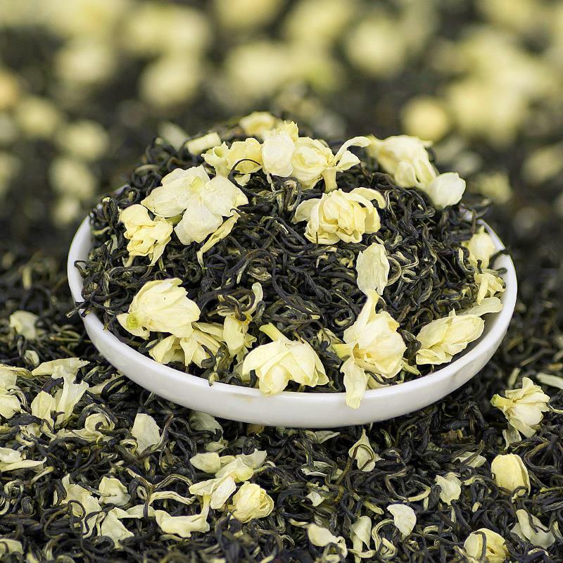 HelloYoung Chinese Green Tea Loose Leaf with Dried Jasmine White Flower 250g Main image