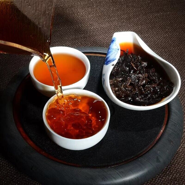 HelloYoung TeaYunnan Cooked Pu-erh Tea Pu'er Black Tea 250g Yiwu Old Tree Puerh Ripe Tea Brick