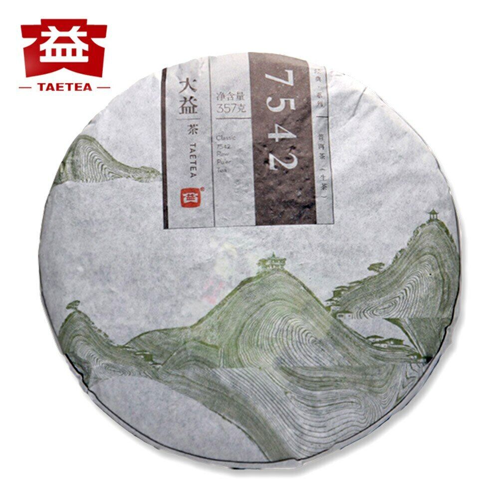 HelloYoung TAETEA 7542 Sheng Puerh Dayi 1401 Batch Raw Pu er Menghai Tea Cake 357g